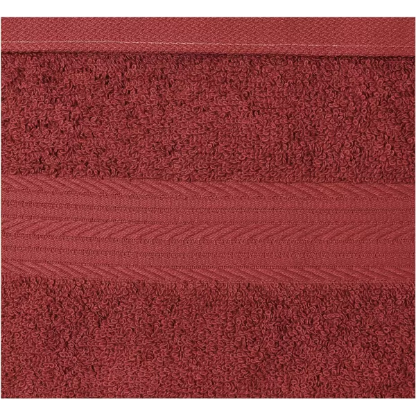 imageAmazon Basics 6 Piece Oversized Fade resistant Towel set 100 Cotton towels for bathroom soft and absorbent 2 Bath Towels 2 Hand Towels and 2 Washcloths bathroom towel set GrayCrimson