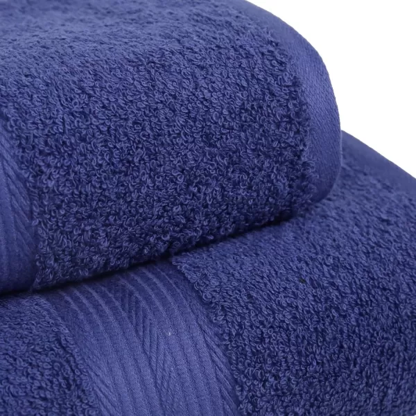 imageAmazon Basics 6 Piece Oversized Fade resistant Towel set 100 Cotton towels for bathroom soft and absorbent 2 Bath Towels 2 Hand Towels and 2 Washcloths bathroom towel set GrayNavy Blue