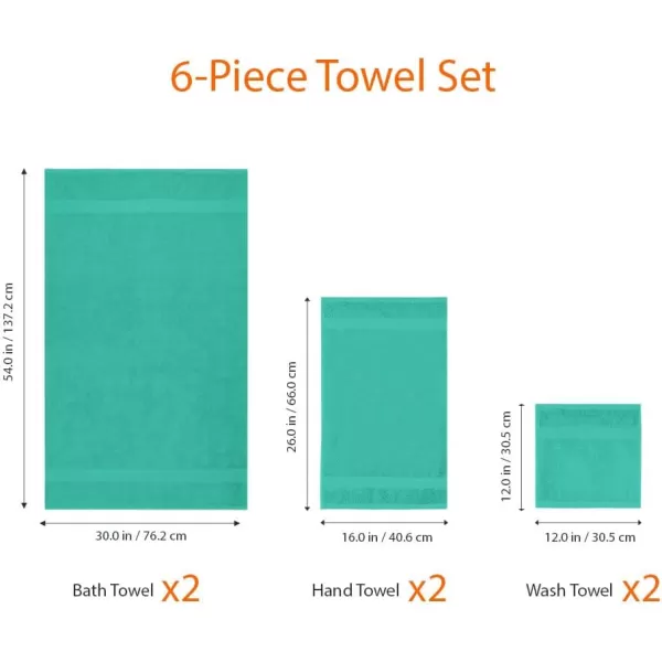 imageAmazon Basics 6 Piece Oversized Fade resistant Towel set 100 Cotton towels for bathroom soft and absorbent 2 Bath Towels 2 Hand Towels and 2 Washcloths bathroom towel set GrayTeal