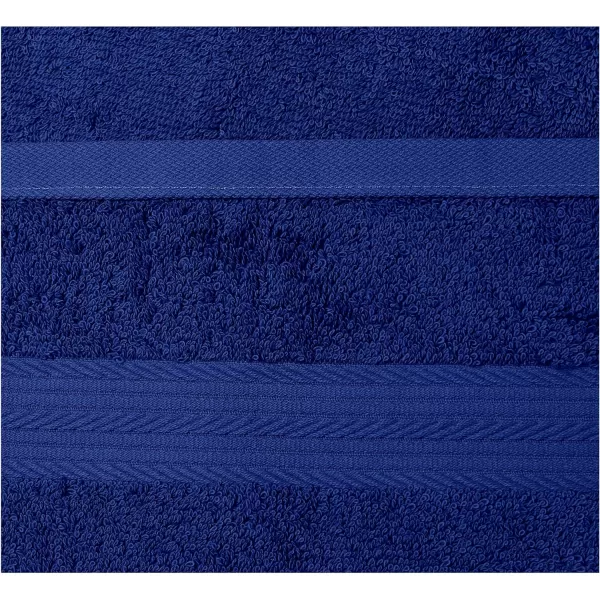 imageAmazon Basics 6 Piece Oversized Fade resistant Towel set 100 Cotton towels for bathroom soft and absorbent 2 Bath Towels 2 Hand Towels and 2 Washcloths bathroom towel set GrayNavy Blue