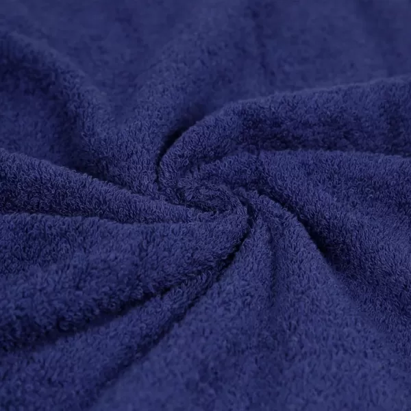 imageAmazon Basics 6 Piece Oversized Fade resistant Towel set 100 Cotton towels for bathroom soft and absorbent 2 Bath Towels 2 Hand Towels and 2 Washcloths bathroom towel set GrayNavy Blue