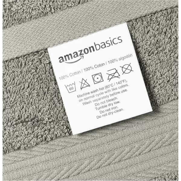 imageAmazon Basics 6 Piece Oversized Fade resistant Towel set 100 Cotton towels for bathroom soft and absorbent 2 Bath Towels 2 Hand Towels and 2 Washcloths bathroom towel set GrayGray