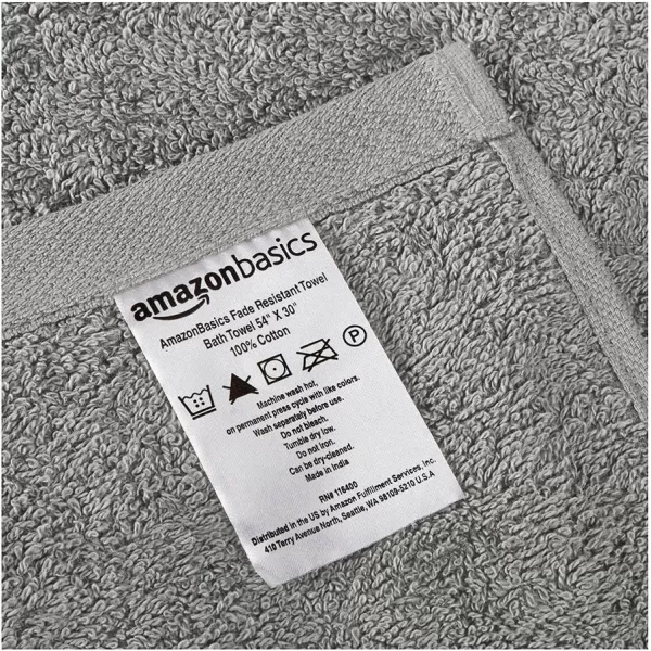 imageAmazon Basics 6 Piece Oversized Fade resistant Towel set 100 Cotton towels for bathroom soft and absorbent 2 Bath Towels 2 Hand Towels and 2 Washcloths bathroom towel set GrayGray