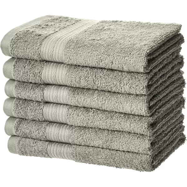 imageAmazon Basics 6 Piece Oversized Fade resistant Towel set 100 Cotton towels for bathroom soft and absorbent 2 Bath Towels 2 Hand Towels and 2 Washcloths bathroom towel set GrayGray