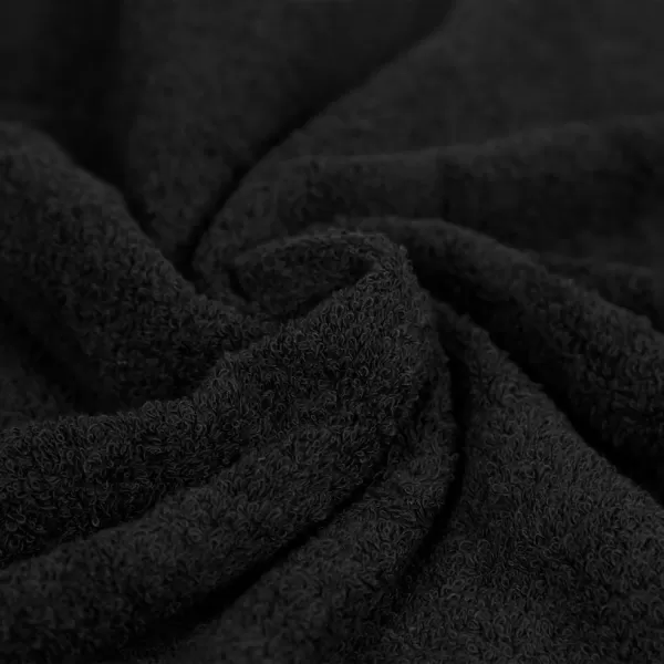 imageAmazon Basics 6 Piece Oversized Fade resistant Towel set 100 Cotton towels for bathroom soft and absorbent 2 Bath Towels 2 Hand Towels and 2 Washcloths bathroom towel set GrayBlack