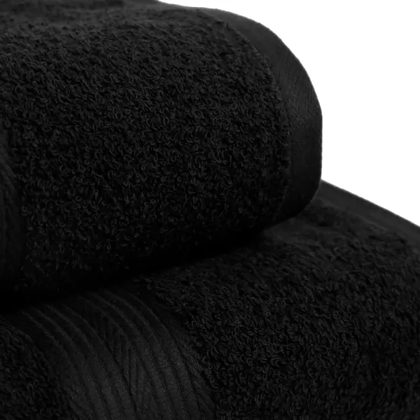 imageAmazon Basics 6 Piece Oversized Fade resistant Towel set 100 Cotton towels for bathroom soft and absorbent 2 Bath Towels 2 Hand Towels and 2 Washcloths bathroom towel set GrayBlack