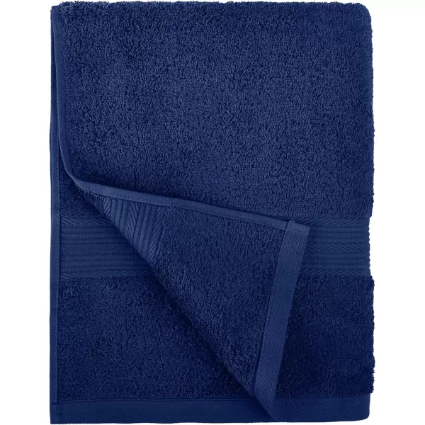 imageAmazon Basics 6 Piece Oversized Fade resistant Towel set 100 Cotton towels for bathroom soft and absorbent 2 Bath Towels 2 Hand Towels and 2 Washcloths bathroom towel set GrayNavy Blue
