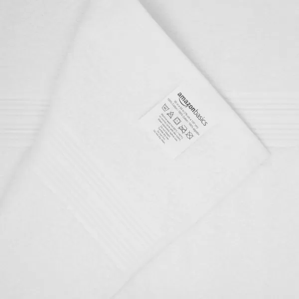 imageAmazon Basics 6 Piece Oversized Fade resistant Towel set 100 Cotton towels for bathroom soft and absorbent 2 Bath Towels 2 Hand Towels and 2 Washcloths bathroom towel set GrayWhite