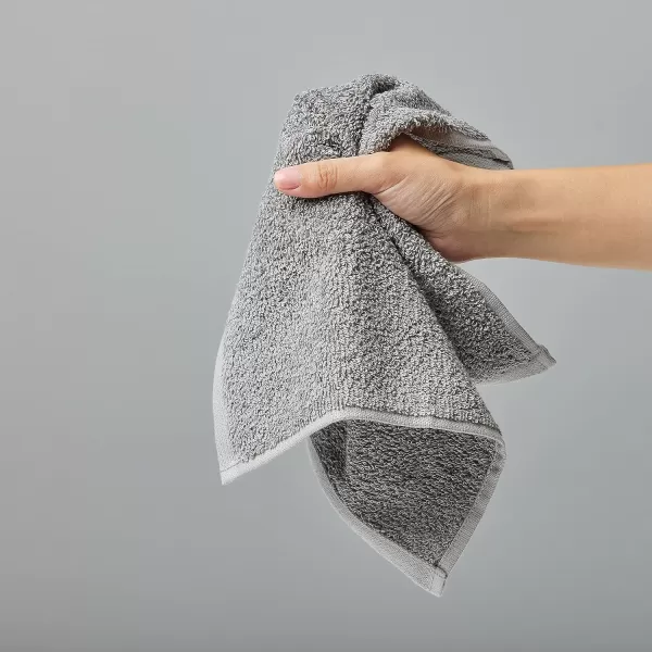 imageAmazon Basics face Towels for bathroom 100 Cotton Extra Absorbent washcloth Fast Drying salon towel  24 Pack Gray 12 x 12 inchesGray