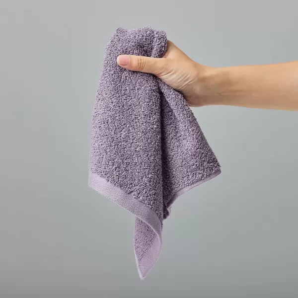 imageAmazon Basics face Towels for bathroom 100 Cotton Extra Absorbent washcloth Fast Drying salon towel  24 Pack Gray 12 x 12 inchesLavender