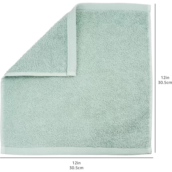 imageAmazon Basics face Towels for bathroom 100 Cotton Extra Absorbent washcloth Fast Drying salon towel  24 Pack Gray 12 x 12 inchesSeafoam Green  Ice Blue  White