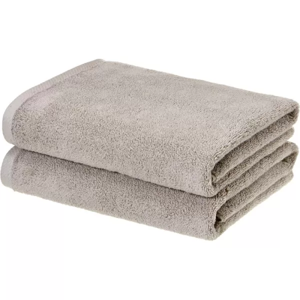 imageAmazon Basics  2 Piece QuickDry Oversize Bath Towel 100 Cotton Platinum 54quot x 30quotPlatinum
