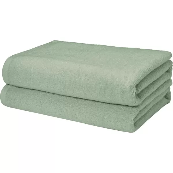 imageAmazon Basics  2 Piece QuickDry Oversize Bath Towel 100 Cotton Platinum 54quot x 30quotSeafoam Green