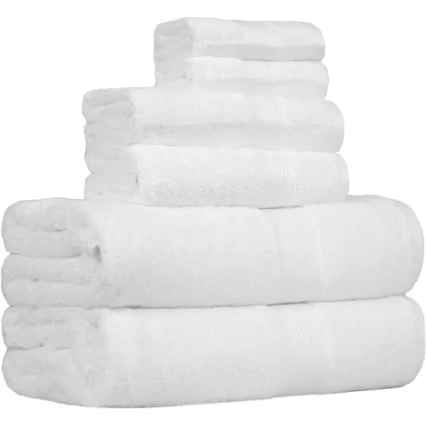 imageAmazon Basics 6 Piece Oversized Fade resistant Towel set 100 Cotton towels for bathroom soft and absorbent 2 Bath Towels 2 Hand Towels and 2 Washcloths bathroom towel set GrayWhite