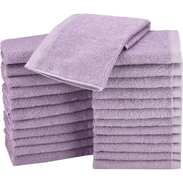 imageAmazon Basics face Towels for bathroom 100 Cotton Extra Absorbent washcloth Fast Drying salon towel  24 Pack Gray 12 x 12 inchesLavender