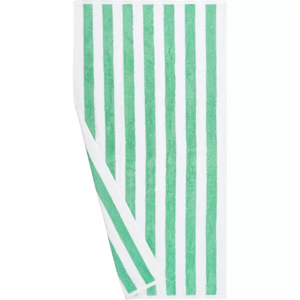 imageAmazon Basics 100 Cotton Terry Absorbent Cabana Stripe Pool ampamp Beach Towel Soft ampamp Large 2Pack Navy Blue 30 in x 60 inGreen