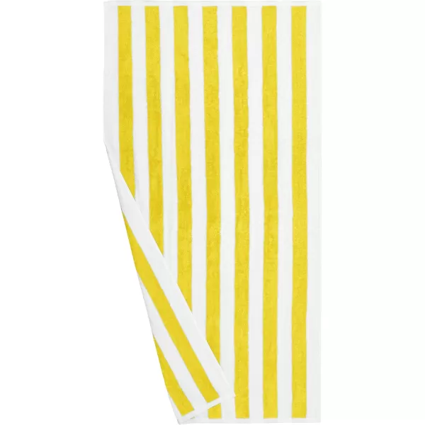 imageAmazon Basics 100 Cotton Terry Absorbent Cabana Stripe Pool ampamp Beach Towel Soft ampamp Large 2Pack Navy Blue 30 in x 60 inYellow
