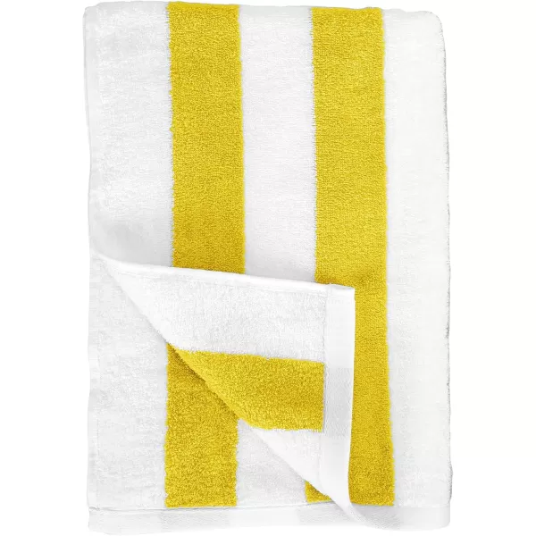 imageAmazon Basics 100 Cotton Terry Absorbent Cabana Stripe Pool ampamp Beach Towel Soft ampamp Large 2Pack Navy Blue 30 in x 60 inYellow