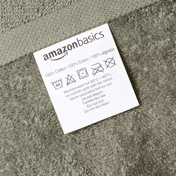 imageAmazon Basics 100 Cotton hand towels for bathroom  12 Pack white towel 16 x 26 inchesGray