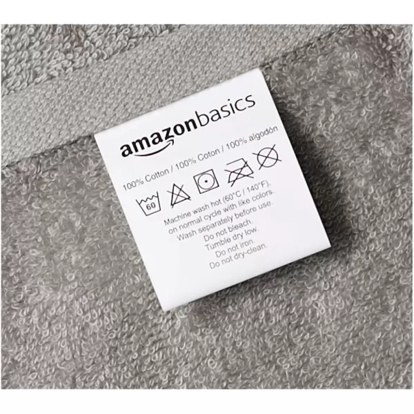 imageAmazon Basics 100 Cotton hand towels for bathroom  12 Pack white towel 16 x 26 inchesGray