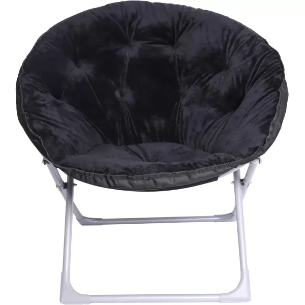 imageAmazon Basics Faux Fur Saucer Shaped Chair with Metal Frame Black 323quotD x 272quotW x 323quotHBlack