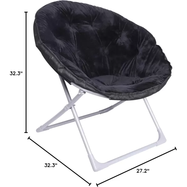 imageAmazon Basics Faux Fur Saucer Shaped Chair with Metal Frame Black 323quotD x 272quotW x 323quotHBlack