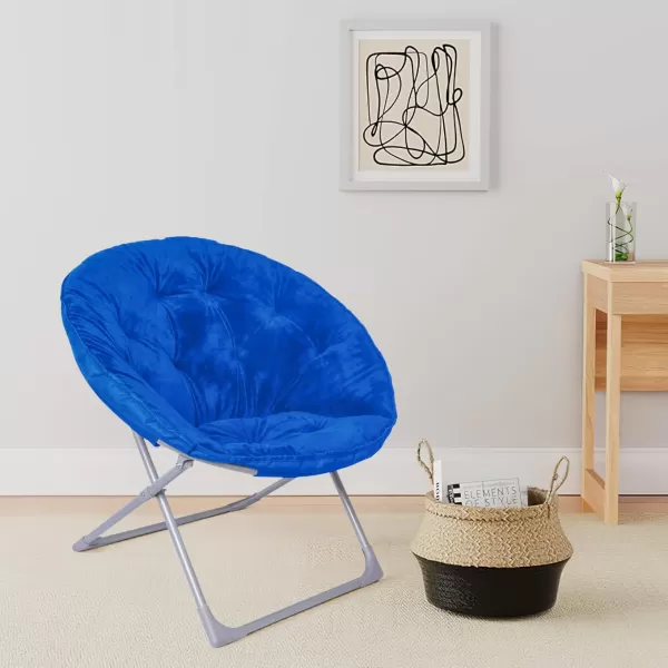 imageAmazon Basics Faux Fur Saucer Shaped Chair with Metal Frame Black 323quotD x 272quotW x 323quotHBlue