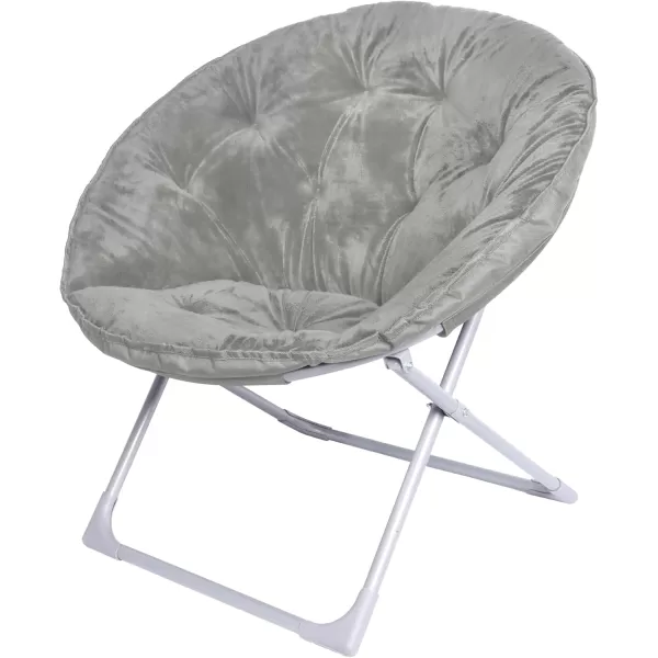 imageAmazon Basics Faux Fur Saucer Shaped Chair with Metal Frame Black 323quotD x 272quotW x 323quotHGrey