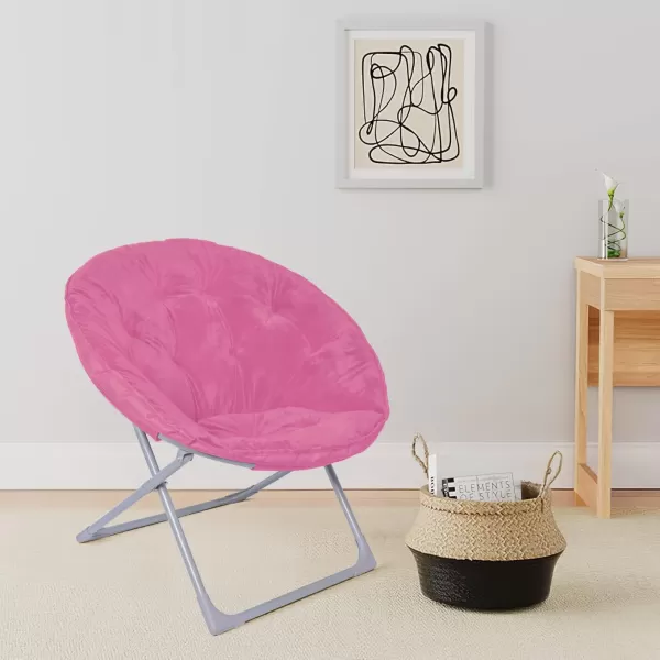 imageAmazon Basics Faux Fur Saucer Shaped Chair with Metal Frame Black 323quotD x 272quotW x 323quotHPink