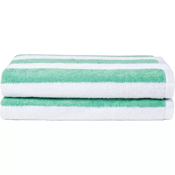 imageAmazon Basics 100 Cotton Terry Absorbent Cabana Stripe Pool ampamp Beach Towel Soft ampamp Large 2Pack Navy Blue 30 in x 60 inGreen