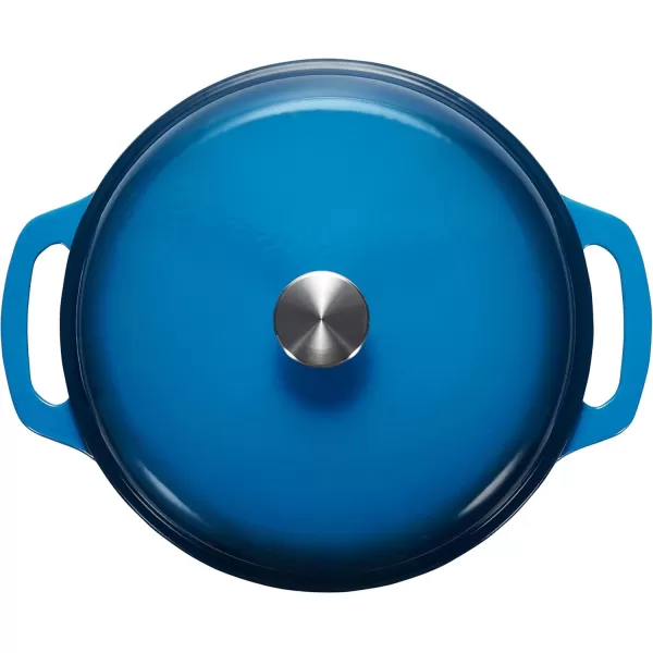 imageAmazon Basics Enameled Cast Iron Round Dutch Oven with Lid and Dual Handles HeavyDuty ampamp Large 73Quart RedBlue