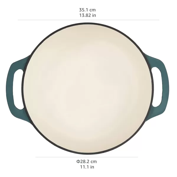 imageAmazon Basics Enameled Cast Iron Round Dutch Oven with Lid and Dual Handles HeavyDuty ampamp Large 73Quart RedGray