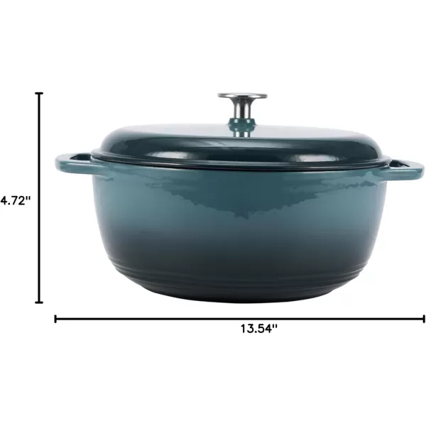 imageAmazon Basics Enameled Cast Iron Round Dutch Oven with Lid and Dual Handles HeavyDuty ampamp Large 73Quart RedGray