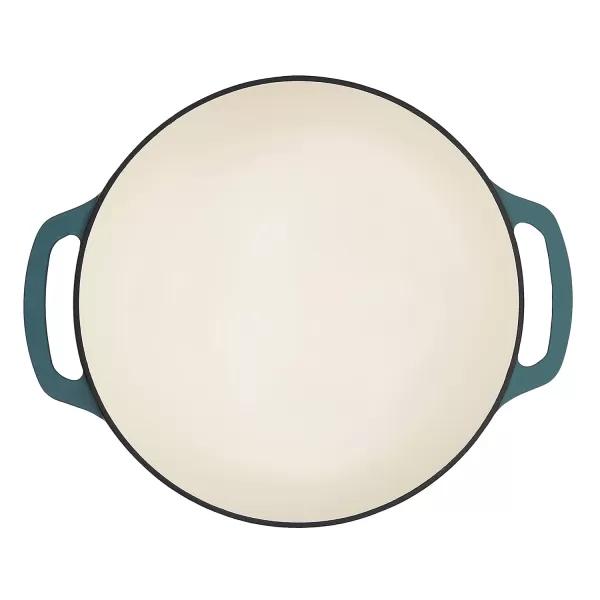 imageAmazon Basics Enameled Cast Iron Round Dutch Oven with Lid and Dual Handles HeavyDuty ampamp Large 73Quart RedGray