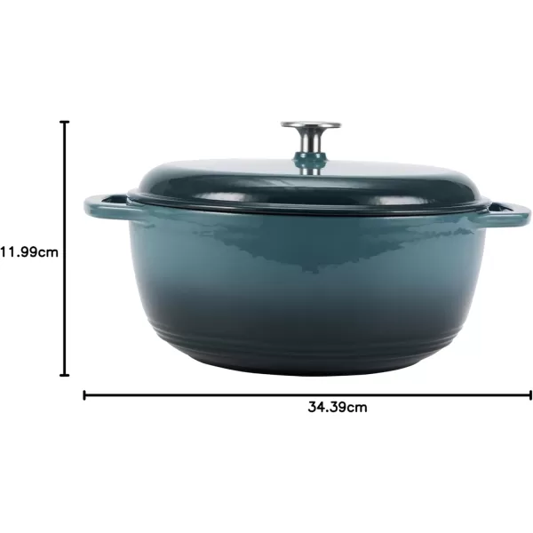 imageAmazon Basics Enameled Cast Iron Round Dutch Oven with Lid and Dual Handles HeavyDuty ampamp Large 73Quart RedGray