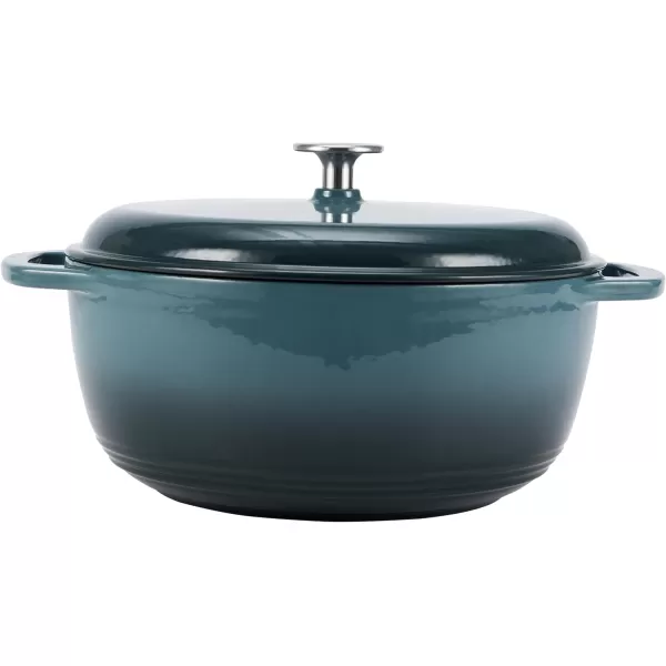 imageAmazon Basics Enameled Cast Iron Round Dutch Oven with Lid and Dual Handles HeavyDuty ampamp Large 73Quart RedGray