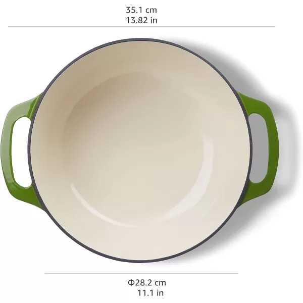 imageAmazon Basics Enameled Cast Iron Round Dutch Oven with Lid and Dual Handles HeavyDuty ampamp Large 73Quart RedGreen