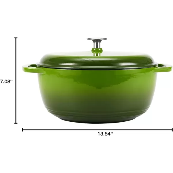 imageAmazon Basics Enameled Cast Iron Round Dutch Oven with Lid and Dual Handles HeavyDuty ampamp Large 73Quart RedGreen