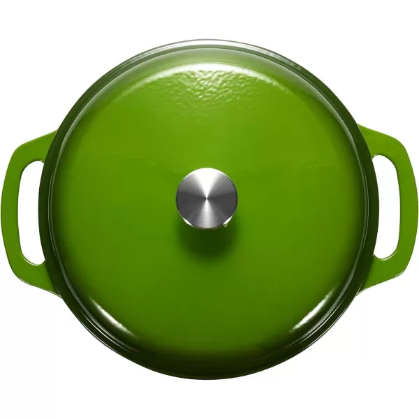 imageAmazon Basics Enameled Cast Iron Round Dutch Oven with Lid and Dual Handles HeavyDuty ampamp Large 73Quart RedGreen