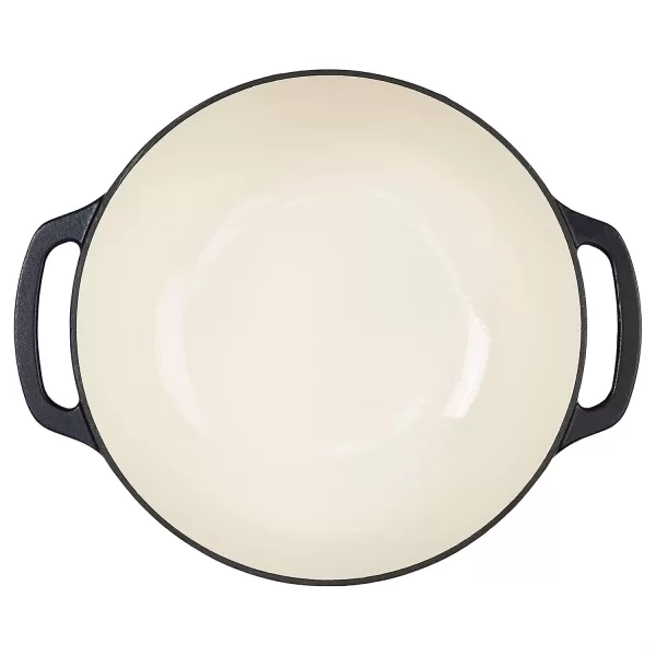 imageAmazon Basics Enameled Cast Iron Round Dutch Oven with Lid and Dual Handles HeavyDuty ampamp Large 73Quart RedMatte Navy