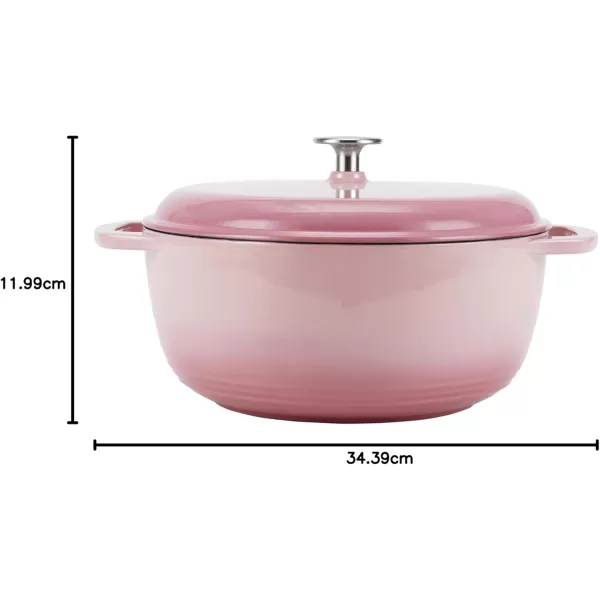 imageAmazon Basics Enameled Cast Iron Round Dutch Oven with Lid and Dual Handles HeavyDuty ampamp Large 73Quart RedPink