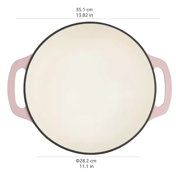 imageAmazon Basics Enameled Cast Iron Round Dutch Oven with Lid and Dual Handles HeavyDuty ampamp Large 73Quart RedPink