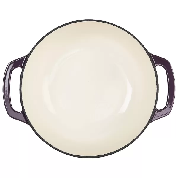 imageAmazon Basics Enameled Cast Iron Round Dutch Oven with Lid and Dual Handles HeavyDuty ampamp Large 73Quart RedPurple