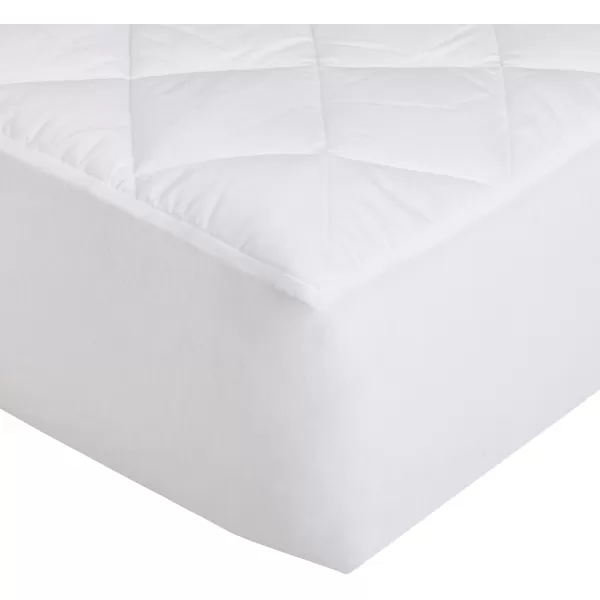 imageAmazon Basics Hypoallergenic Quilted Plush and Breathable Mattress Topper Pad 18 Inches Deep Queen WhiteTwin XL