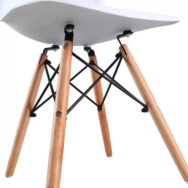 imageAmazon Basics Modern Dining Chair Set Shell with Wood Legs for Kitchen Dining Living Room Set of 4 White 1811quot W x 2028quot D x 3268quot HWhite
