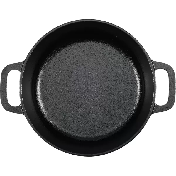 imageAmazon Basics Round PreSeasoned Cast Iron Mini Dutch Oven Pot with Lid and Dual Handles 2Quart Black2Quart