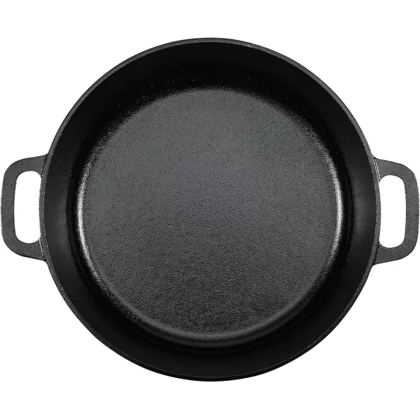imageAmazon Basics Round PreSeasoned Cast Iron Mini Dutch Oven Pot with Lid and Dual Handles 2Quart Black7Quart