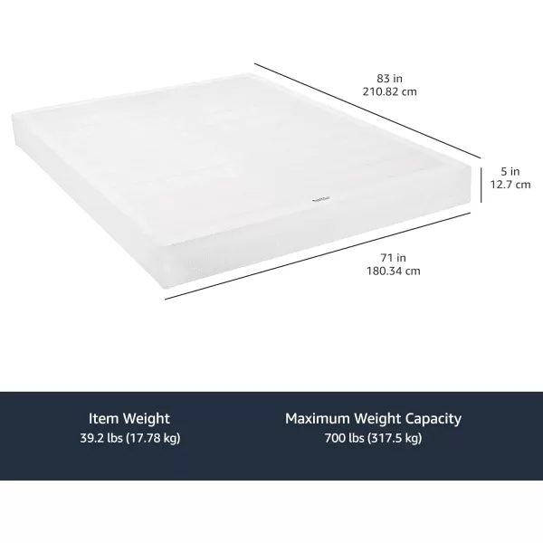 imageAmazon Basics Smart Box Spring Supportive Bed Base Extra Firm Memory Foam Mattress Foundation ToolFree Easy Assembly King White 79 x 755 x 7 inchesCalifornia King