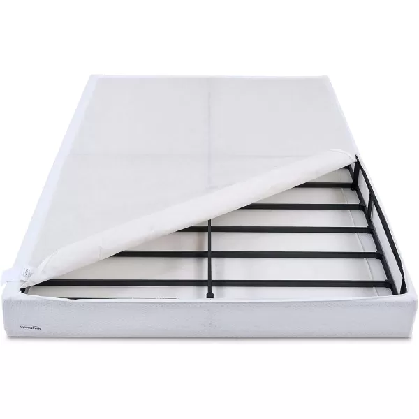 imageAmazon Basics Smart Box Spring Supportive Bed Base Extra Firm Memory Foam Mattress Foundation ToolFree Easy Assembly King White 79 x 755 x 7 inchesFull