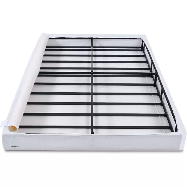 imageAmazon Basics Smart Box Spring Supportive Bed Base Extra Firm Memory Foam Mattress Foundation ToolFree Easy Assembly King White 79 x 755 x 7 inchesFull